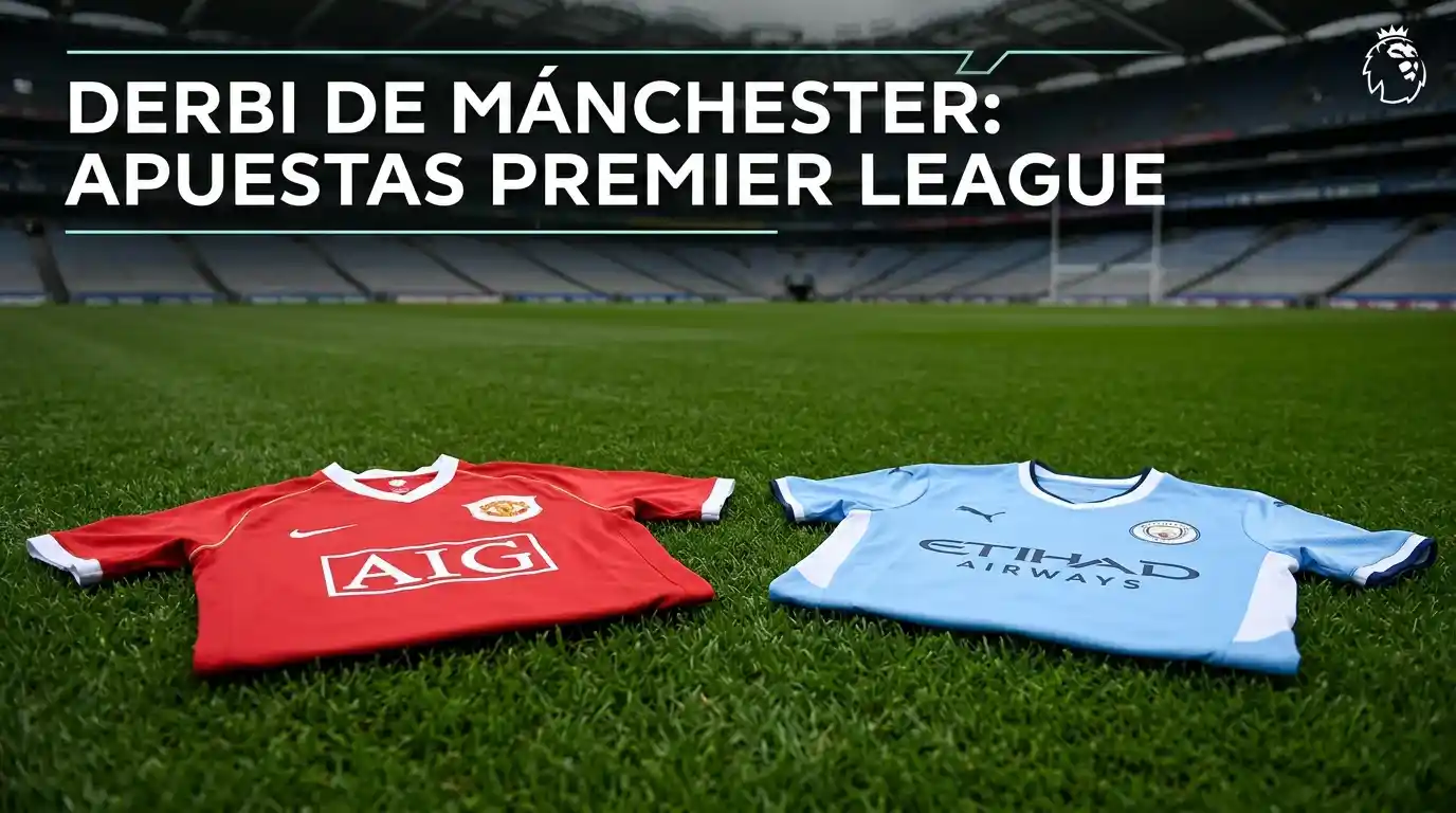 Dos camisetas de fútbol de equipos rivales enfrentadas sobre césped de estadio
