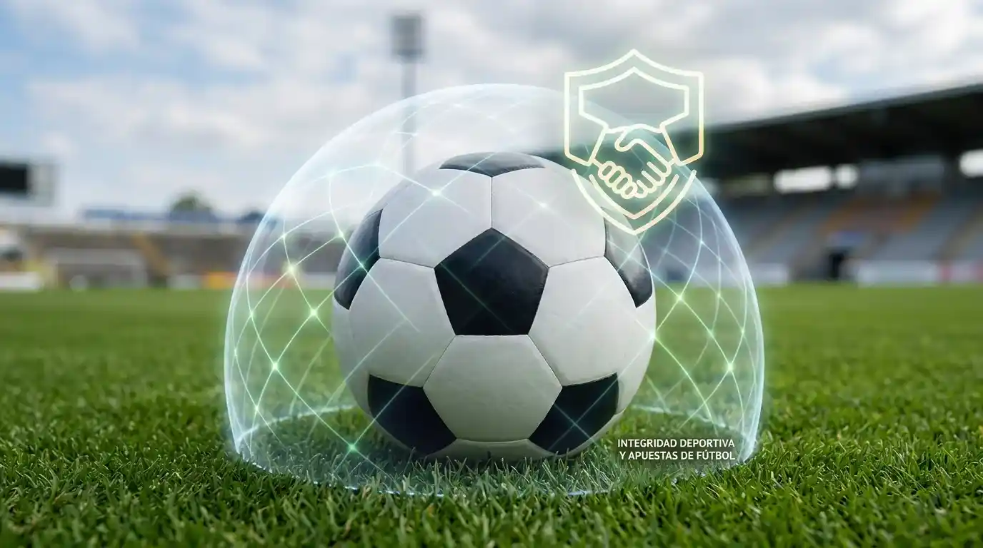 Escudo protector transparente sobre balón de fútbol en césped verde
